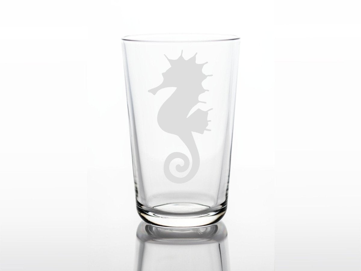Personalisiertes Kinderglas mit Namen und Seepferdchen | Trinkglas mit Gravur - Prami's