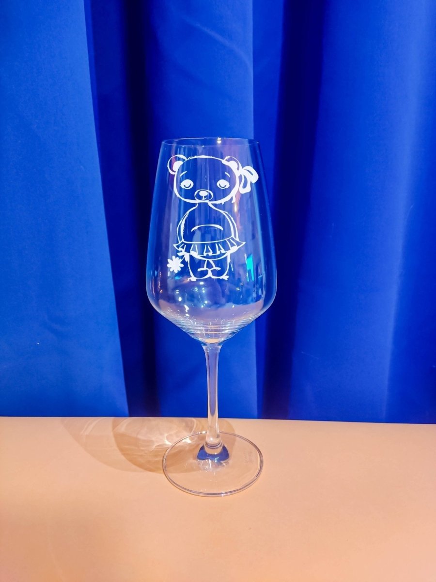 Personalisiertes Weinglas mit Name und Bären Motiv | Longdrink Glas mit Gravur - Prami's
