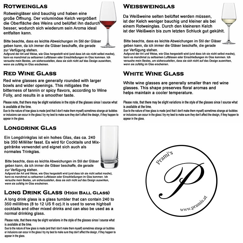 Personalisiertes Weinglas mit Name und Berge | Longdrink Glas mit Gravur - Prami's
