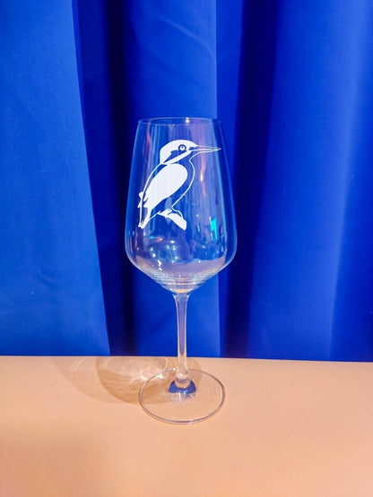 Personalisiertes Weinglas mit Name und Eisvogel | Longdrink Glas mit Gravur - Prami's