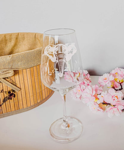Personalisiertes Weinglas mit Name und Elefant | Longdrink Glas mit Gravur - Prami's