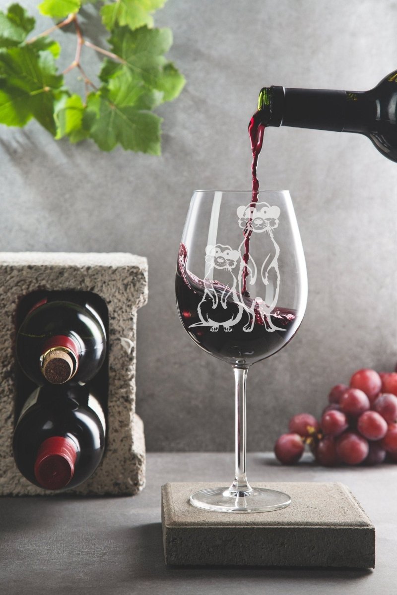 Personalisiertes Weinglas mit Name und Erdmännchen | Longdrink Glas mit Gravur - Prami's