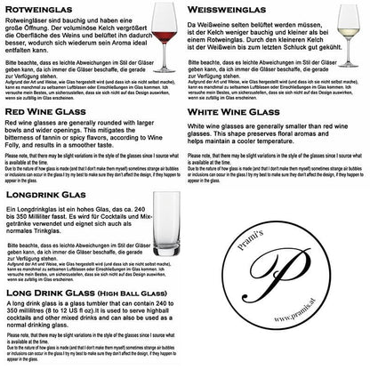 Personalisiertes Weinglas mit Name und Eule | Longdrink Glas mit Gravur - Prami's