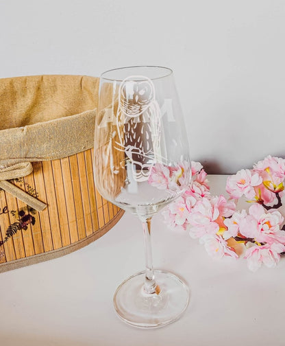Personalisiertes Weinglas mit Name und Eule | Longdrink Glas mit Gravur - Prami's
