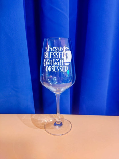 Personalisiertes Weinglas mit Name und Football Spruch | Longdrink Glas mit Gravur - Prami's
