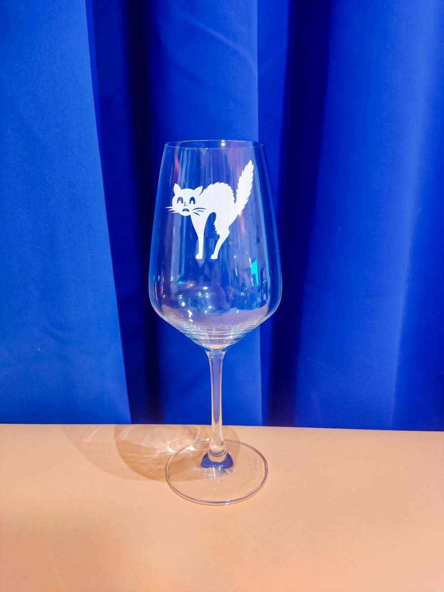 Personalisiertes Weinglas mit Name und Katzen Motiv | Longdrink Glas mit Gravur - Prami's