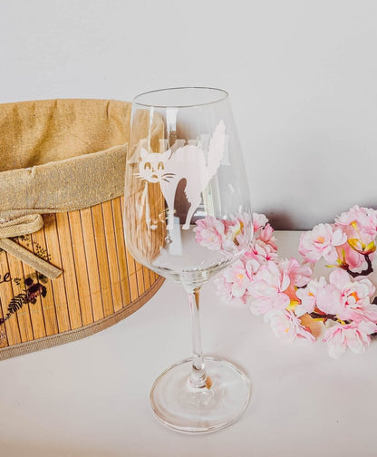 Personalisiertes Weinglas mit Name und Katzen Motiv | Longdrink Glas mit Gravur - Prami's