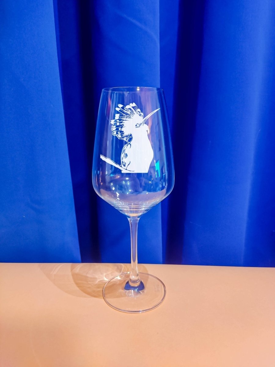 Personalisiertes Weinglas mit Name und Wiedehopf | Longdrink Glas mit Gravur - Prami's