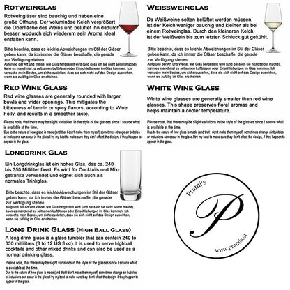Personalisiertes Weinglas mit Name und Wiedehopf | Longdrink Glas mit Gravur - Prami's