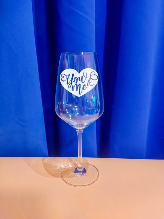 Personalisiertes Weinglas mit Name und You & Me | Longdrink Glas mit Gravur - Prami's