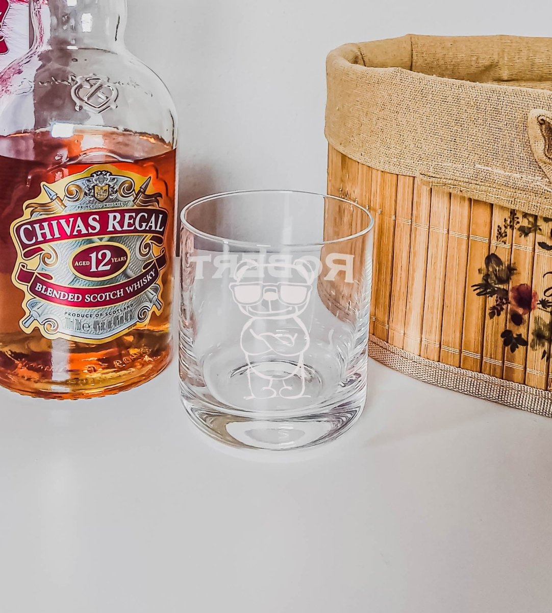 Personalisiertes Whiskyglas mit Name und Bär Motiv | Whisky Glas mit Gravur - Prami's