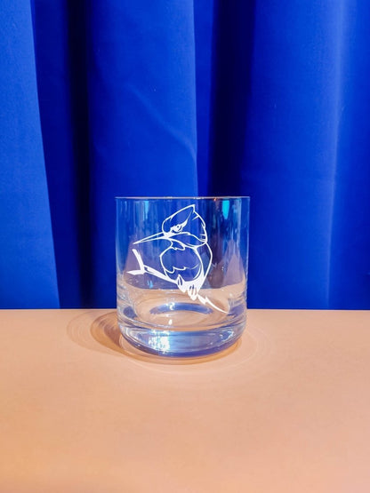 Personalisiertes Whiskyglas mit Name und Eisvogel Motiv | Whisky Glas mit Gravur - Prami's