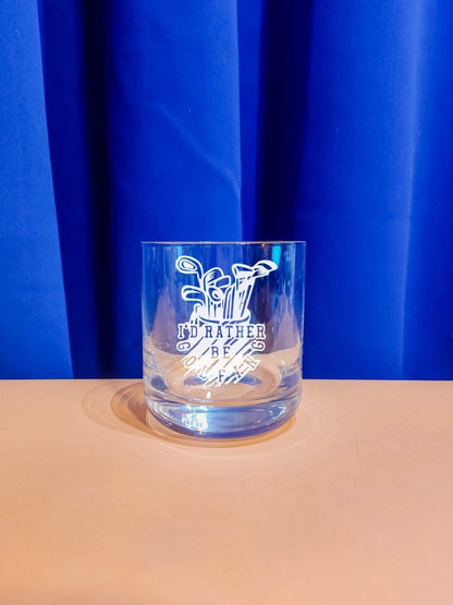 Personalisiertes Whiskyglas mit Name und Golf Motiv | Whisky Glas mit Gravur - Prami's