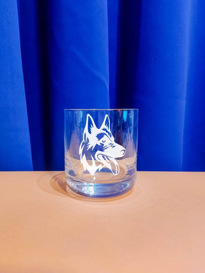 Personalisiertes Whiskyglas mit Name und Schäferhund Motiv | Whisky Glas mit Gravur - Prami's