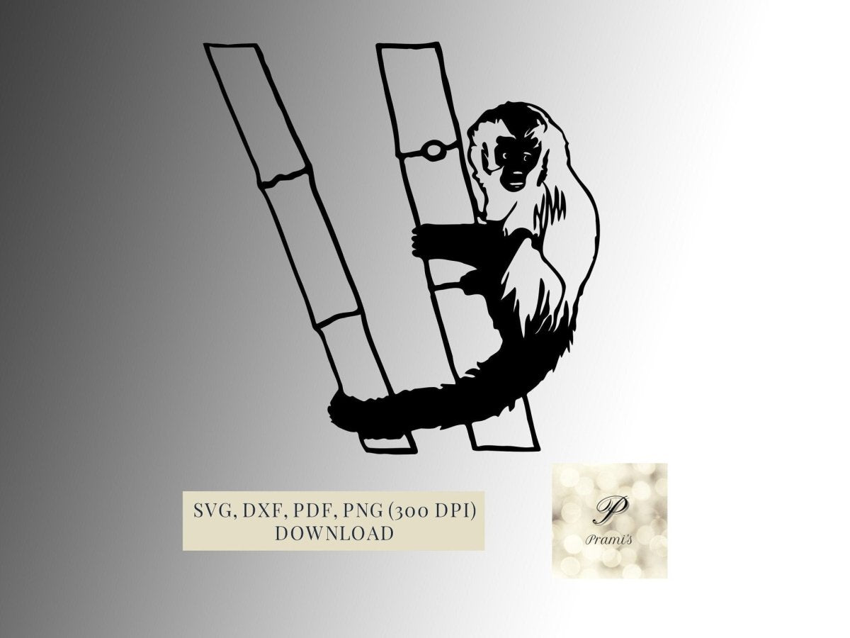 Plotterdatei Affe SVG Datei für Cricut, Affen Design Digital Download für Bastel- und Plotterprojekte - Prami's