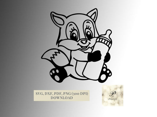 Plotterdatei Baby Fuchs SVG Datei für Cricut, kindliches Fuchs Design Digital Download süßes Fuchs Motiv - Prami's