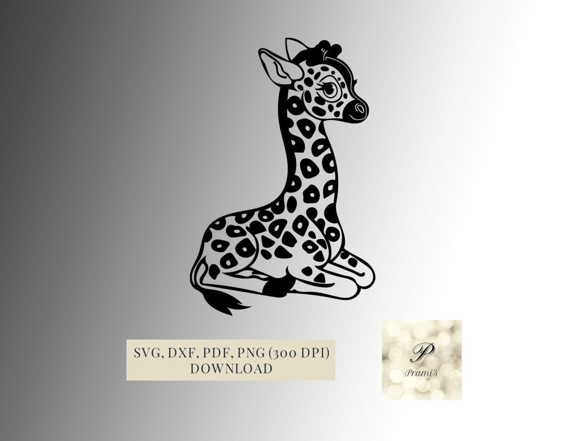 Plotterdatei Baby Giraffe SVG Datei für Cricut | Svg, dxf, png, pdf file Cricut - Prami's