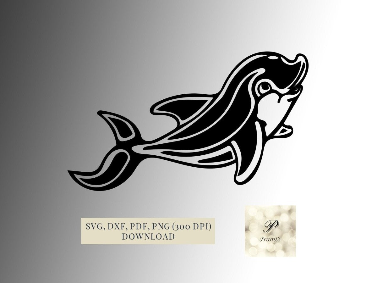 Plotterdatei Delfin SVG Datei | Dateiformate SVG, PNG, DXF, PDF - Prami's