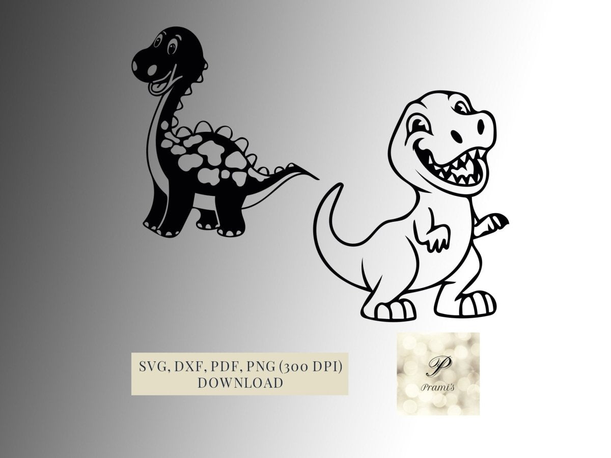 Plotterdatei Dinosaurier Set Digitaler Download | Svg, dxf, png, pdf Datei Cricut - Prami's