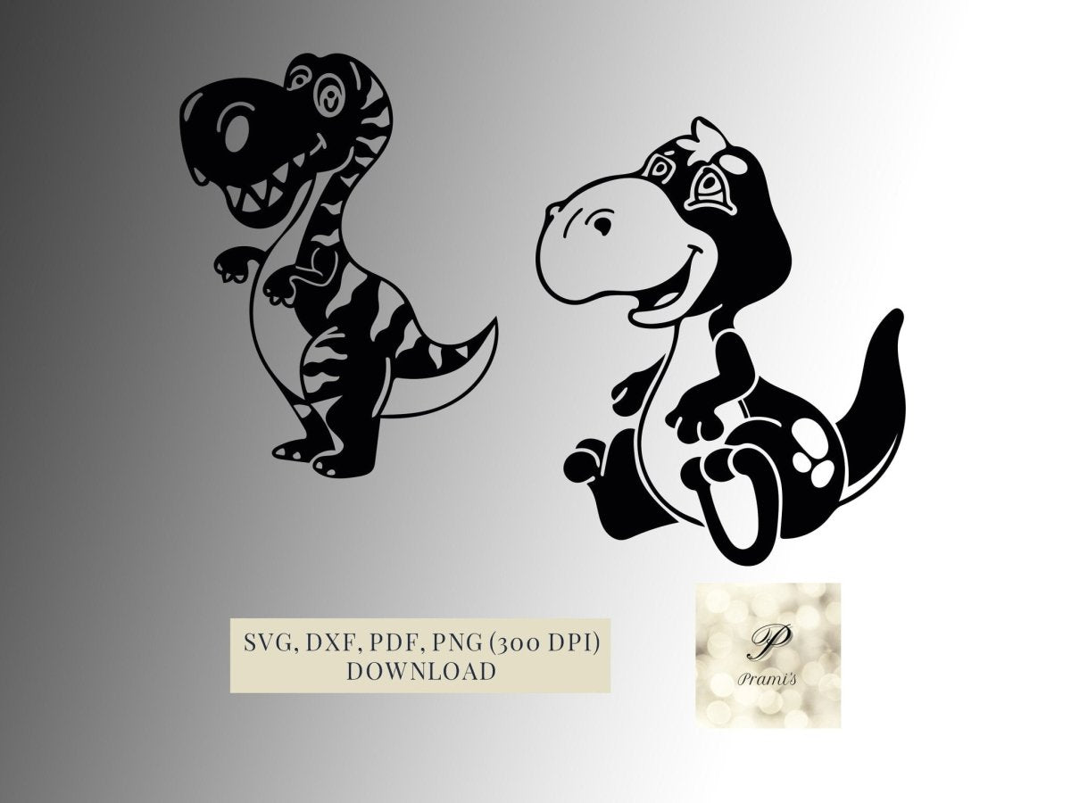 Plotterdatei Dinosaurier Set Digitaler Download | Svg, dxf, png, pdf Datei Cricut - Prami's