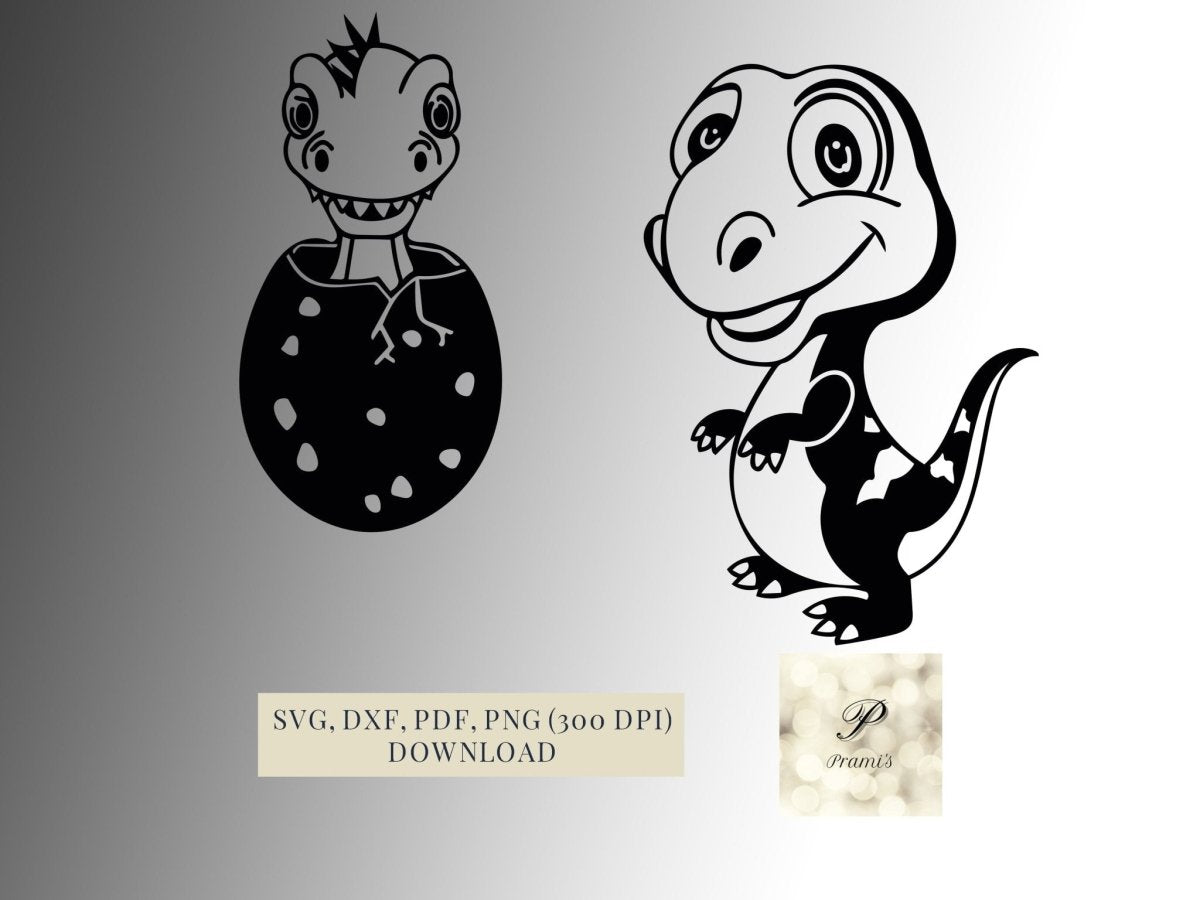 Plotterdatei Dinosaurier Set Digitaler Download | Svg, dxf, png, pdf Datei Cricut - Prami's