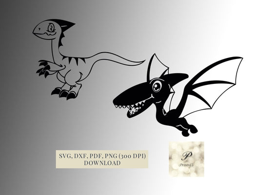 Plotterdatei Dinosaurier Set Digitaler Download | Svg, dxf, png, pdf Datei Cricut - Prami's