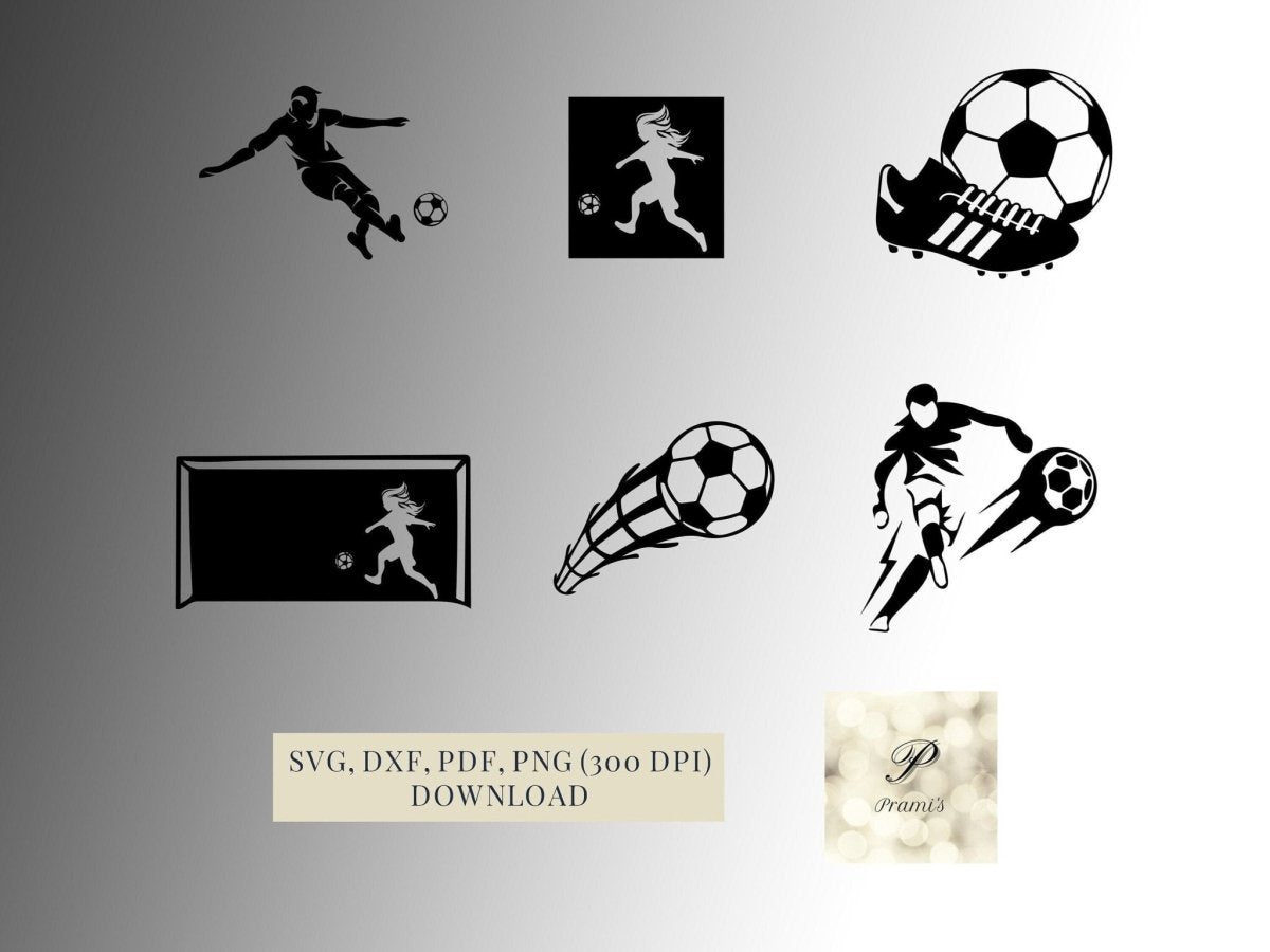 Plotterdatei Fußball Bundle SVG Dateien für Cricut, Fußball Fans Design Digital Download  - Prami's
