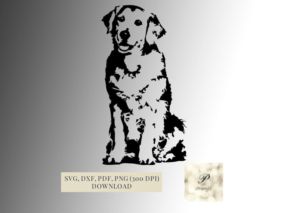 Plotterdatei Golden Retriever SVG Datei für Cricut, Hund SVG Design Digital Download - Prami's