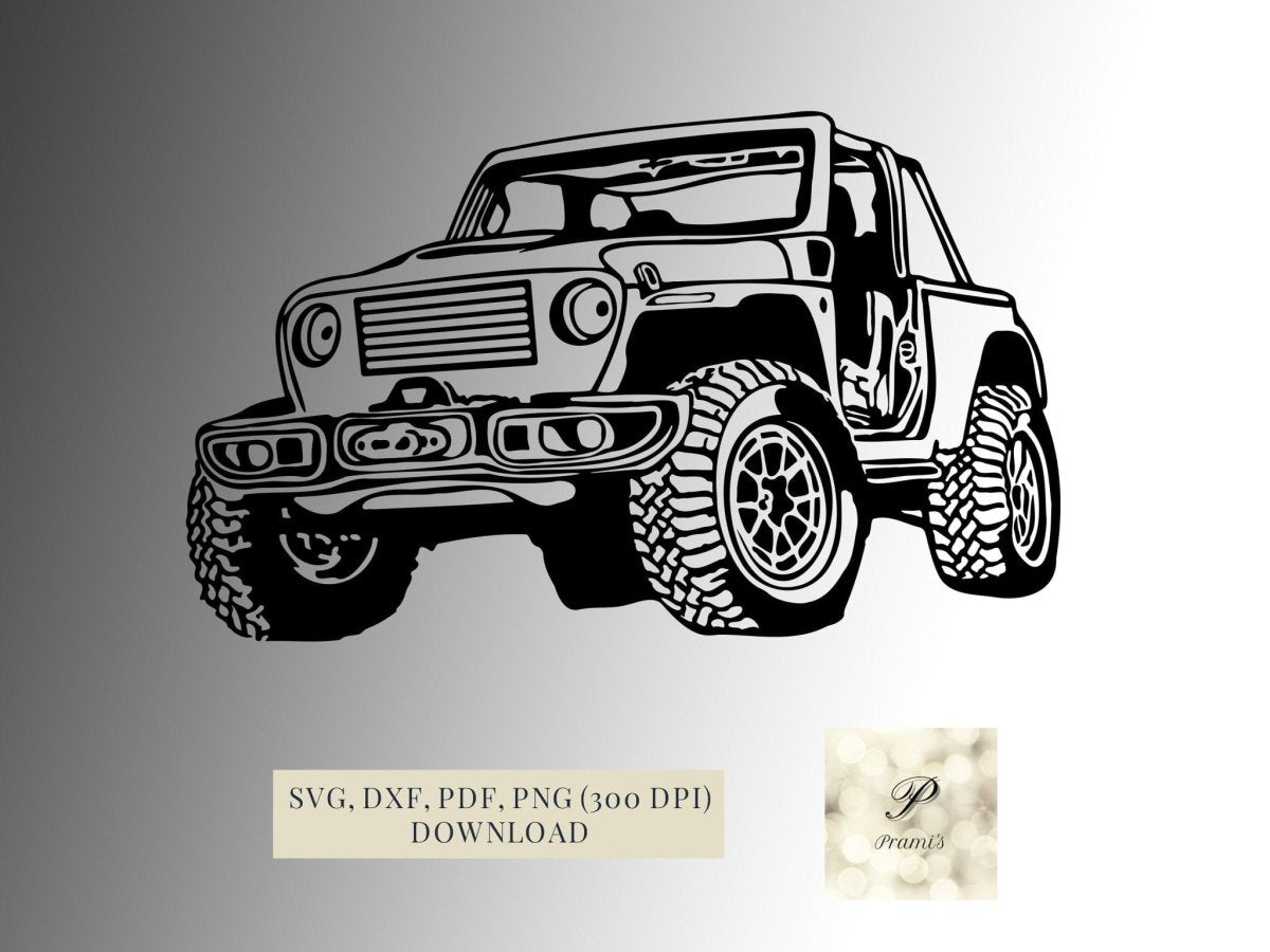 Plotterdatei Jeep SVG Datei für Cricut, Offroad SVG Design Digital Download für Bastel- und Plotterprojekte, - Prami's