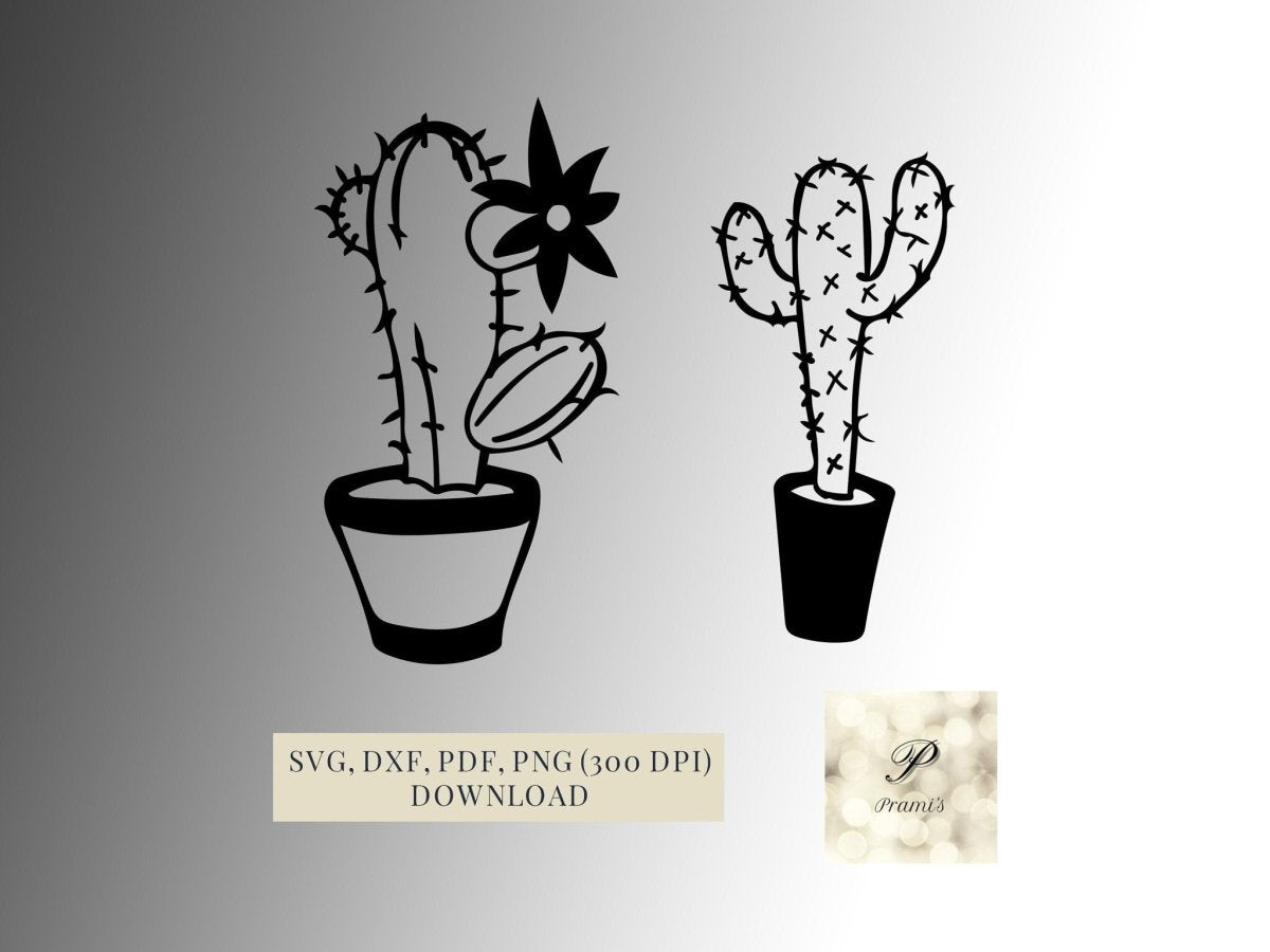Plotterdatei Kaktus SVG Datei für Cricut, süße Kakteen Designs - Prami's