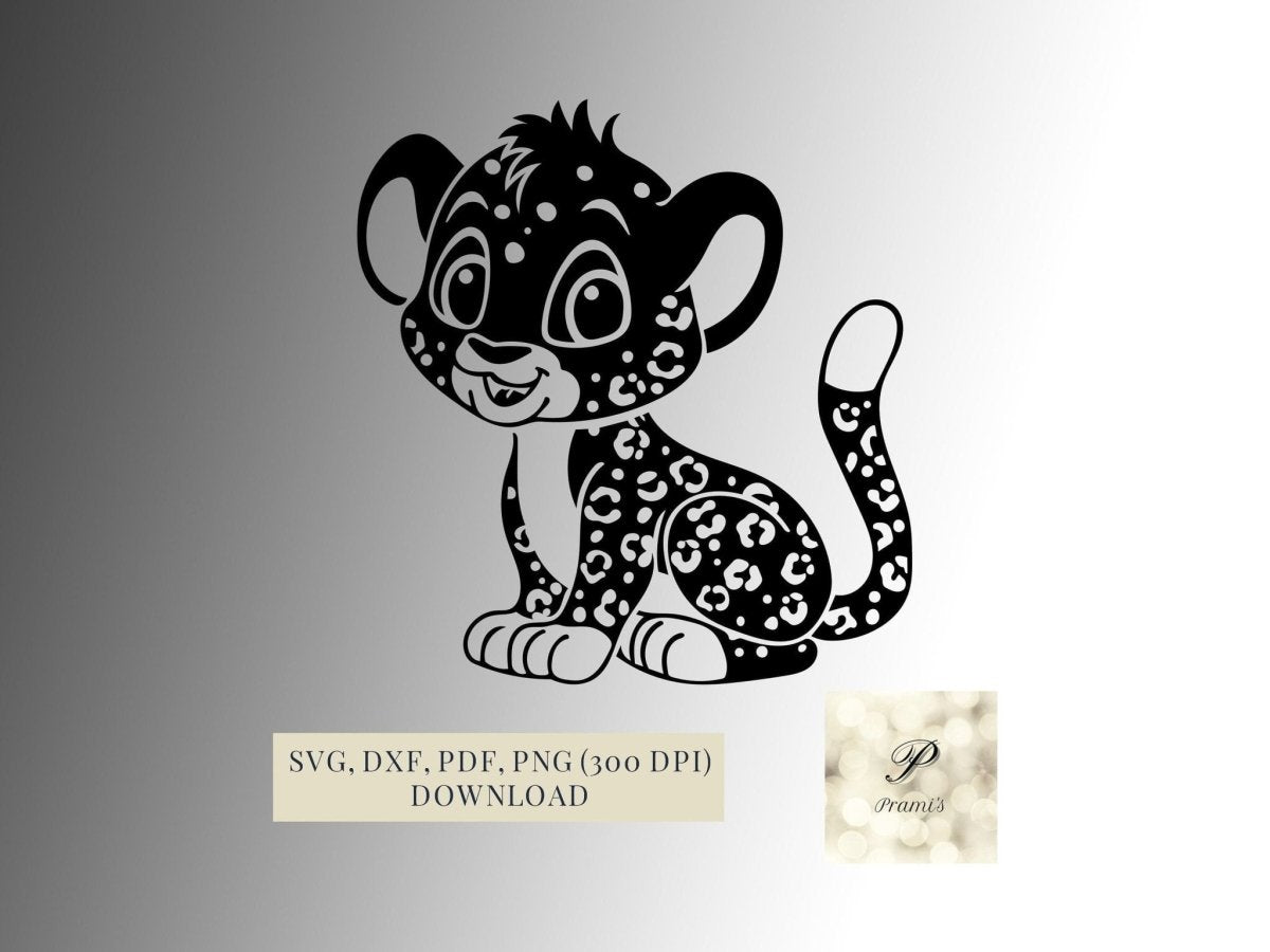Plotterdatei Leopard SVG Datei für Cricut, süßes Leoparden Design Digital Download Tiermotive - Prami's