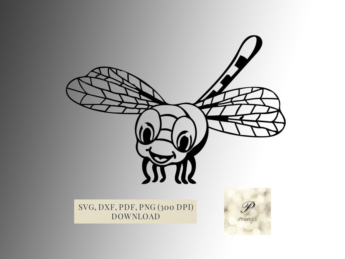 Plotterdatei Libelle SVG Datei für Cricut, kindliches Libellen Design Digital Download süßes Tier Motiv - Prami's