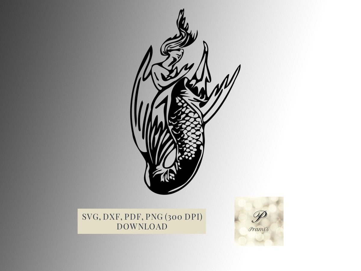 Plotterdatei Meerjungfrau SVG Datei für Cricut, Meerjungfrauen Design Digital Download Meerjungfrauen Motiv - Prami's