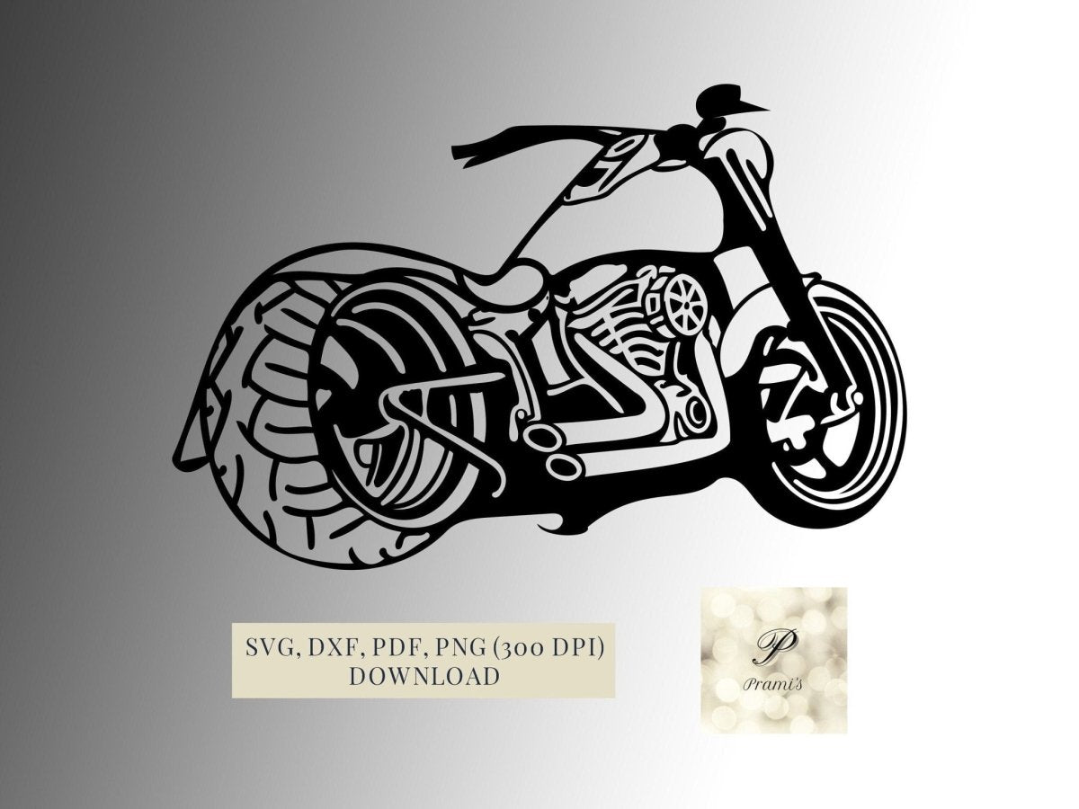 Plotterdatei Motorrad für Plotter | SVG Schneidedateien für Cricut Download | Silhouette Designs Plotter Geschenke - Prami's