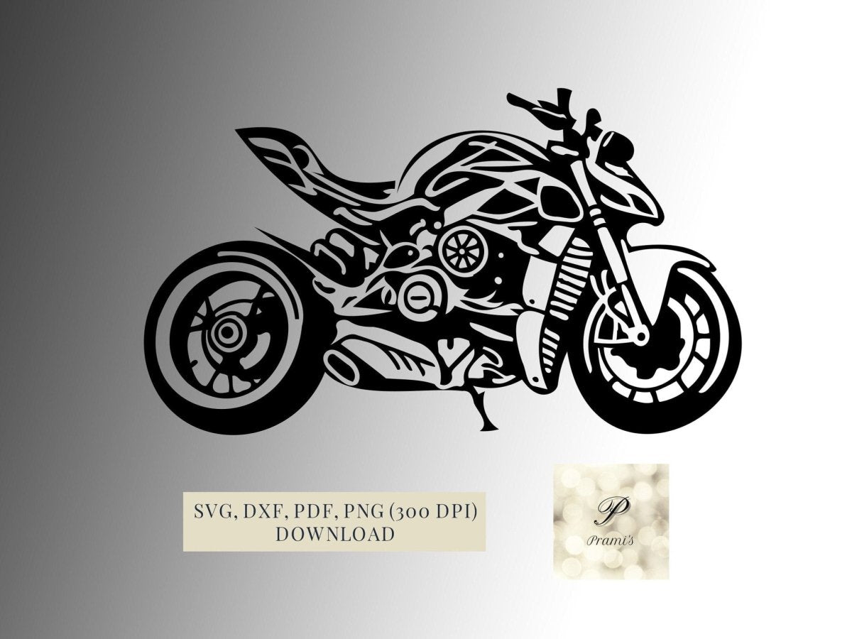 Plotterdatei Motorrad SVG Datei für Cricut, Bike SVG Design Digital Download für Bastel- und Plotterprojekte, - Prami's