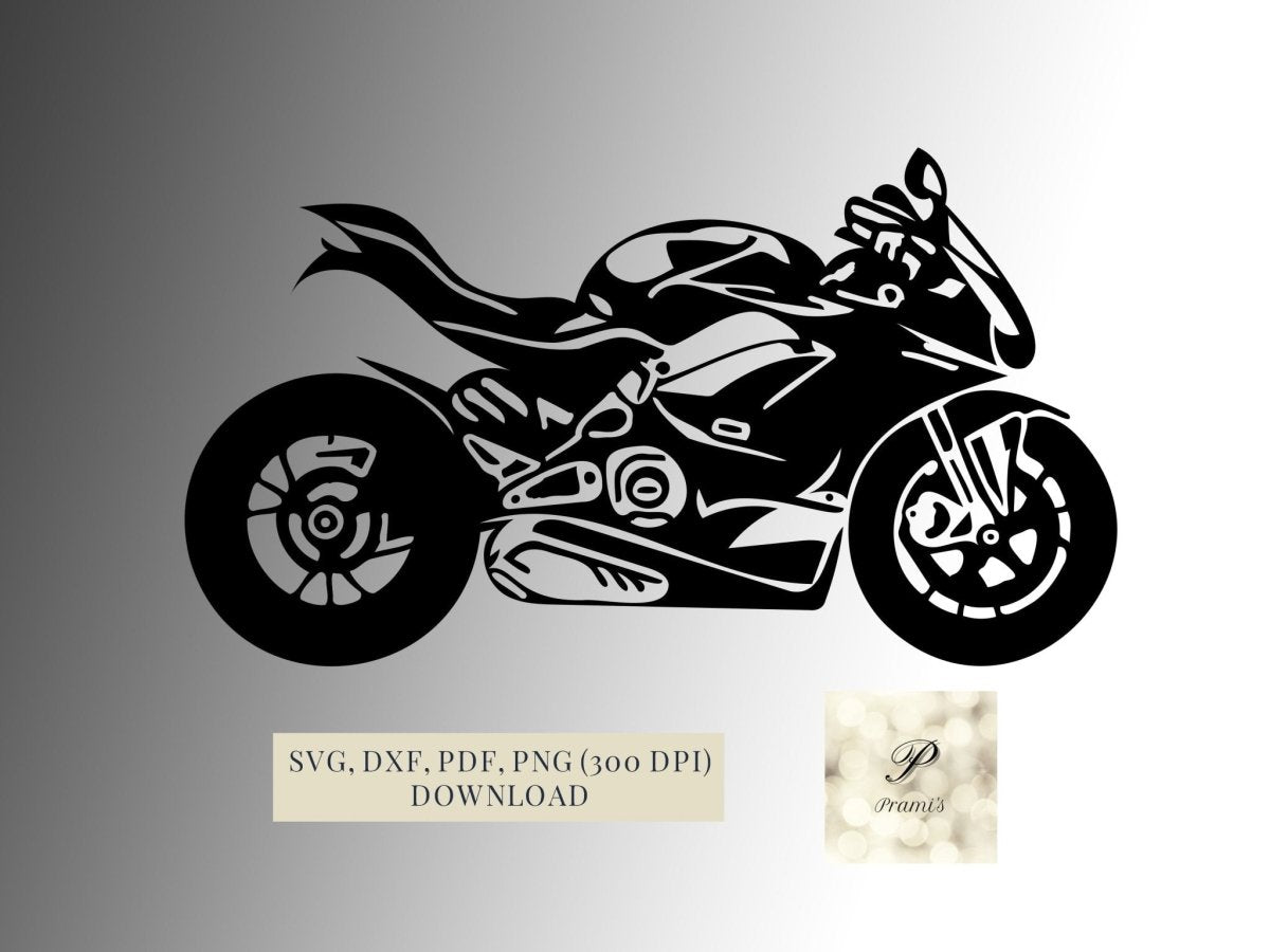 Plotterdatei Motorrad SVG Datei für Cricut | Bike SVG Design | Digitaler Download - Prami's