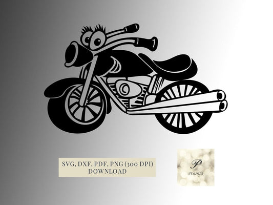 Plotterdatei Motorrad SVG Datei für Cricut, lustiges Motorrad Design Digital Download - Prami's