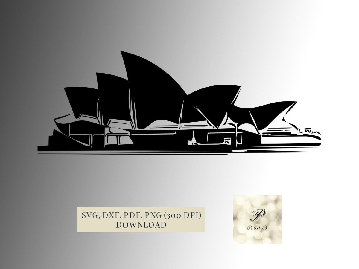 Plotterdatei Opernhaus Sydney SVG Datei für Cricut, Wahrzeichen Design Digital Download - Prami's