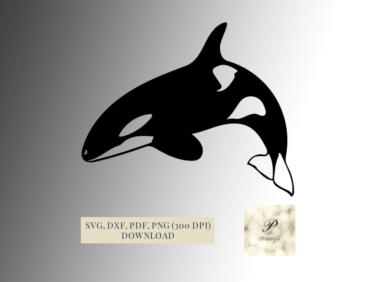 Plotterdatei Orca SVG Datei für Cricut, Killerwal Design Digital Download für Bastel- und Plotterprojekte - Prami's
