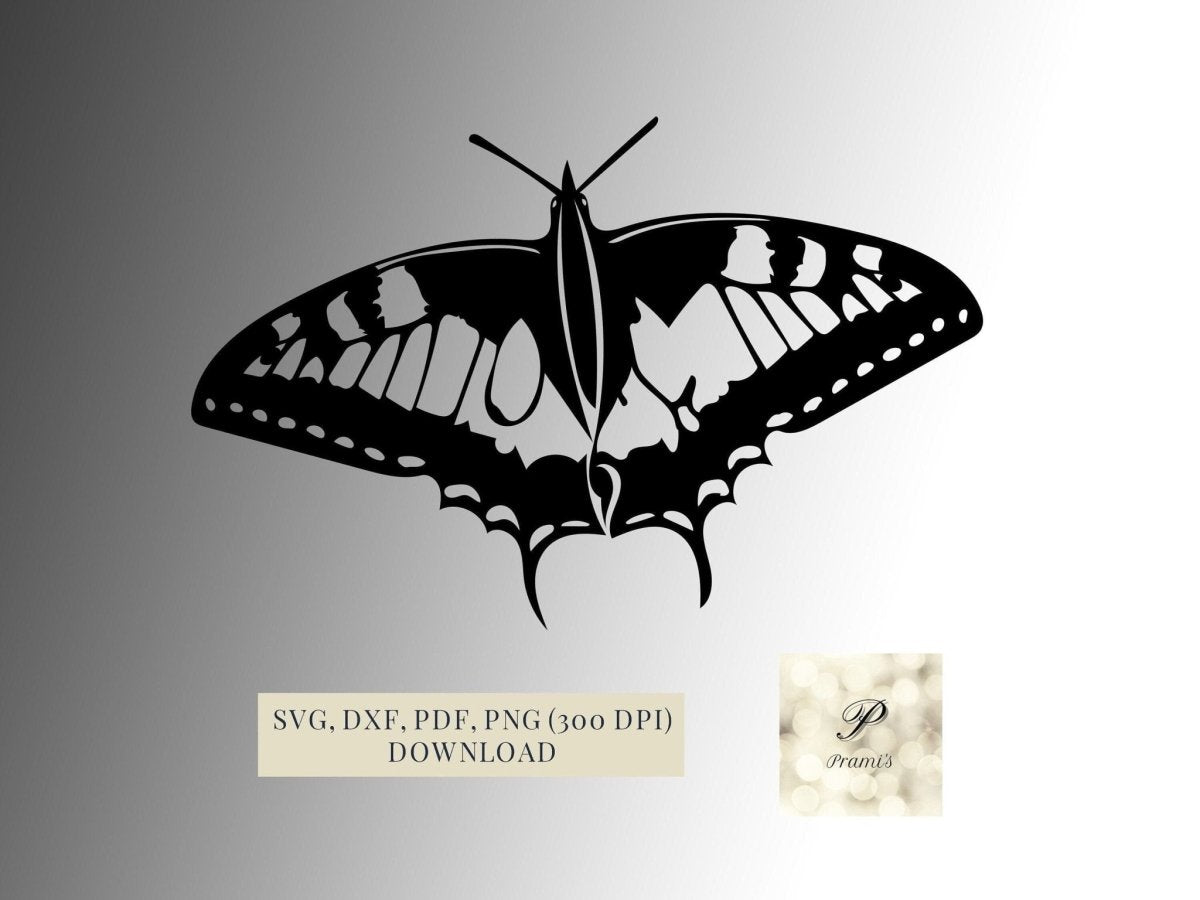 Plotterdatei Schmetterling SVG Datei für Cricut, Schwalbenschwanz Design Digital Download - Prami's