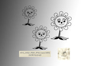 Plotterdatei Sonnenblumen SVG Datei für Cricut, süße Blumen Design Digital Download für Bastel- und Plotterprojekte - Prami's
