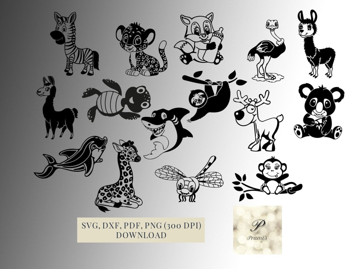 Plotterdatei Süßes Tier SVG Set, Dateien für Cricut, Faultier T-Shirt Design Digital Download - Prami's