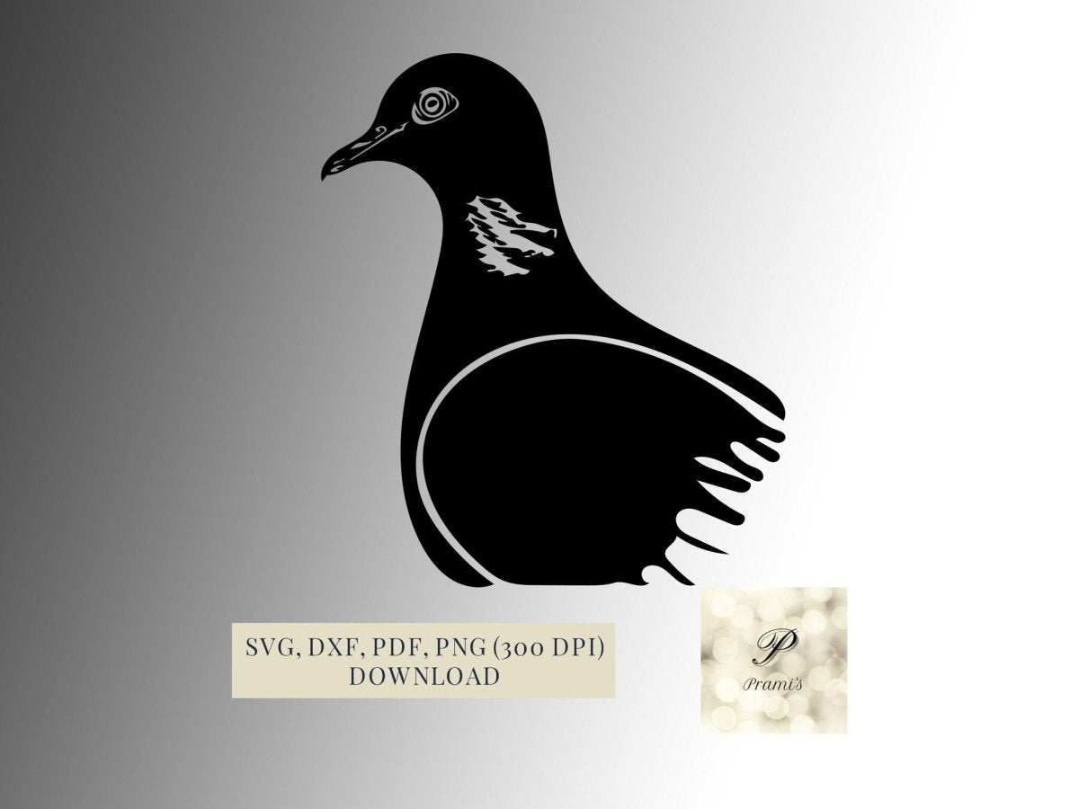 Plotterdatei Taube SVG Datei für Cricut, Tauben Design Digital Download schönes Vogel Motiv - Prami's