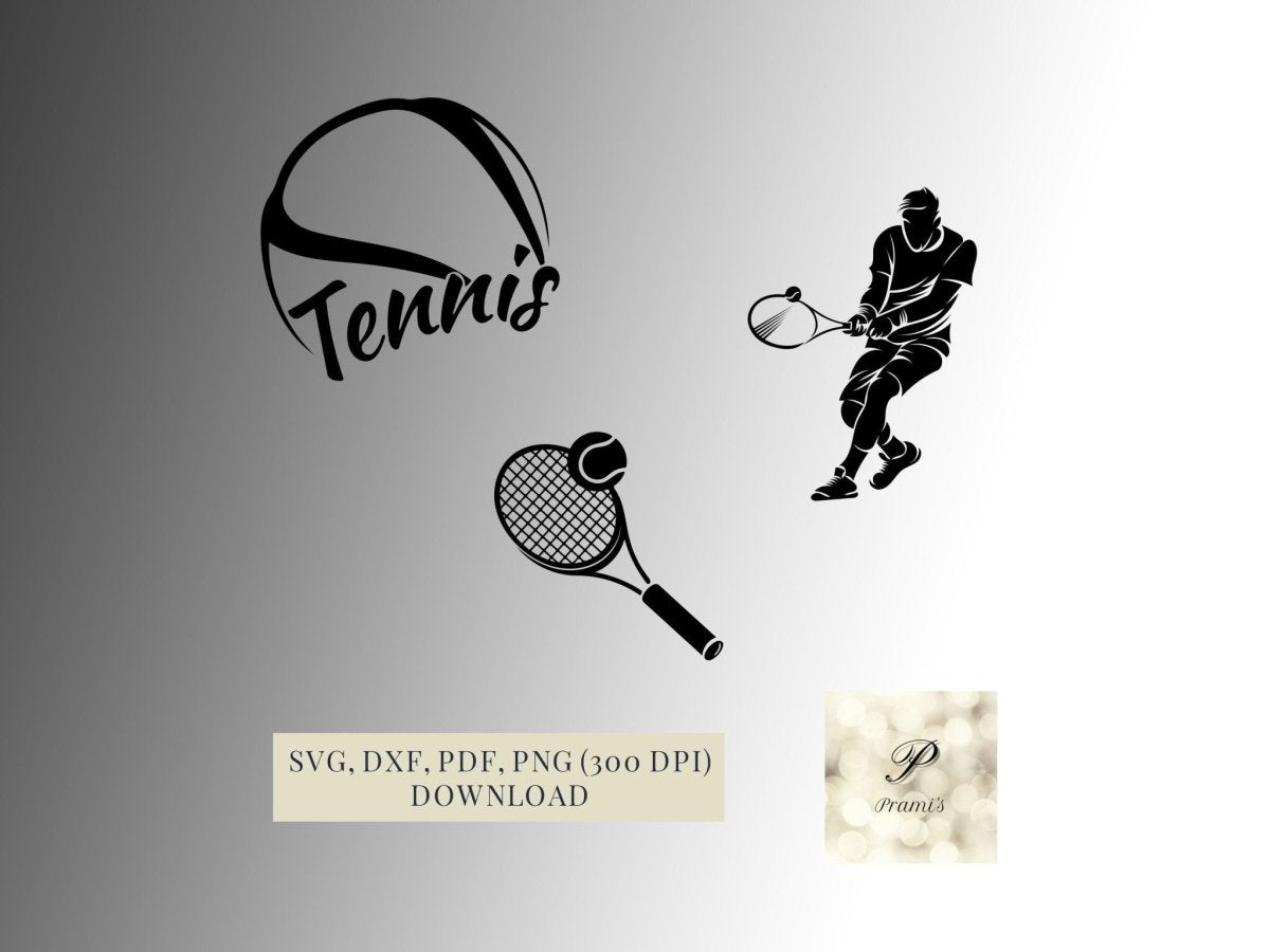 Plotterdatei Tennis Bundle SVG Dateien | Download nach Bezahlung - Prami's