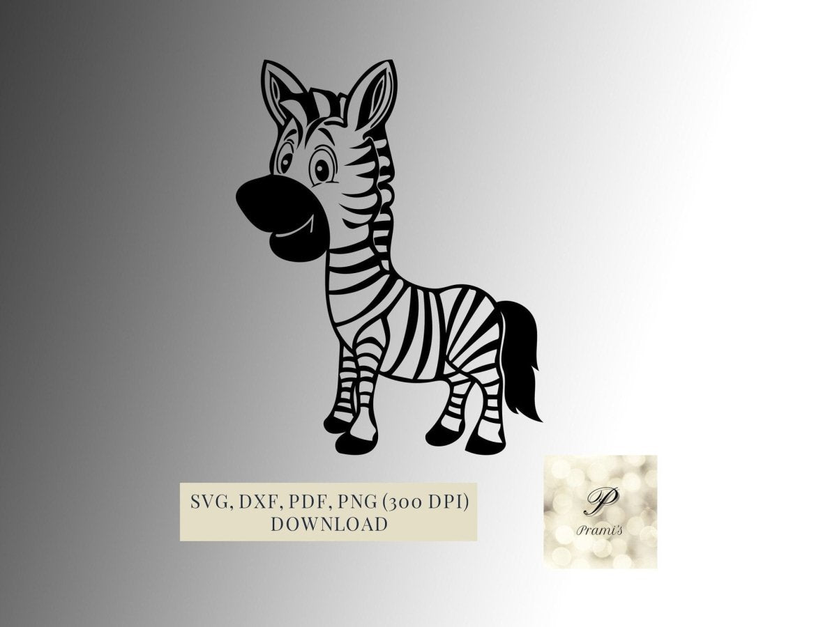 Plotterdatei Zebra Kind SVG Datei für Cricut, Zebra Design Digital Download süßes Zebrababy Motiv - Prami's