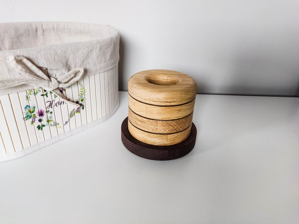 Romantischer Teelichthalter aus Holz | Holzdekoration für Kerzen aus Massivholz | Eiche natur und Eiche gefärbt - Prami's
