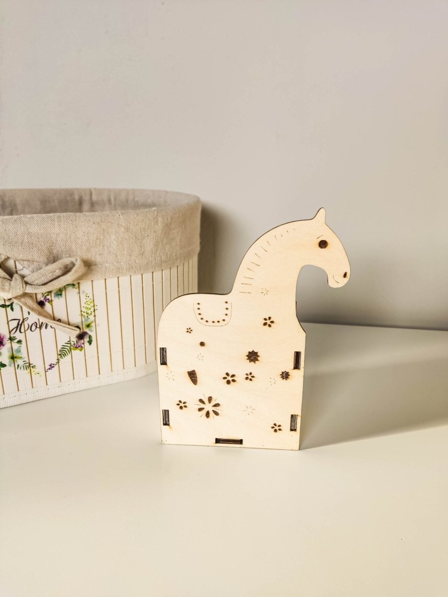 Stiftebecher Pferd aus Holz | Schreibtisch Organisation Stifte | Stiftehalter für Büro und Kinderzimmer - Prami's