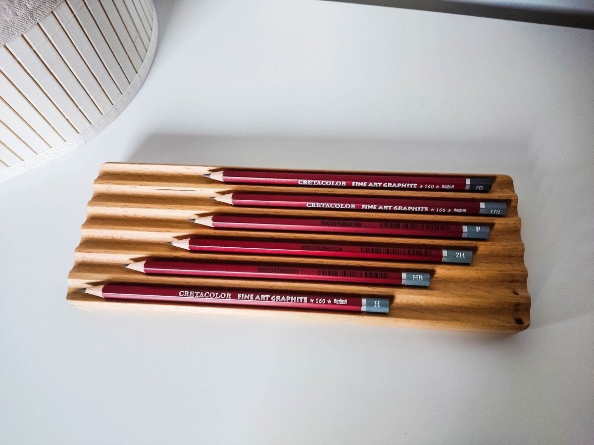 Stiftehalter aus Holz für Schreibtisch | Schreibtisch Organisation für Stifte | Stiftablage für Büro - Prami's