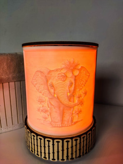 Süße Elefanten Nachtlicht als Dekoration | Geschenkidee für Elefanten Liebhaber | 3D Druck (Lithophanie) Lampe - Prami's