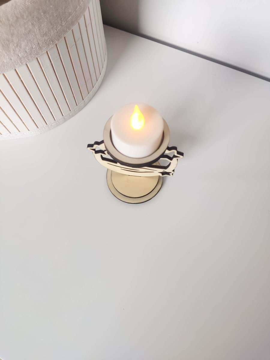 Teelichthalter aus Holz Schneeflocke, Rentier oder Stern Design | Winter Dekoration | Kerzenhalter Geschenkidee - Prami's